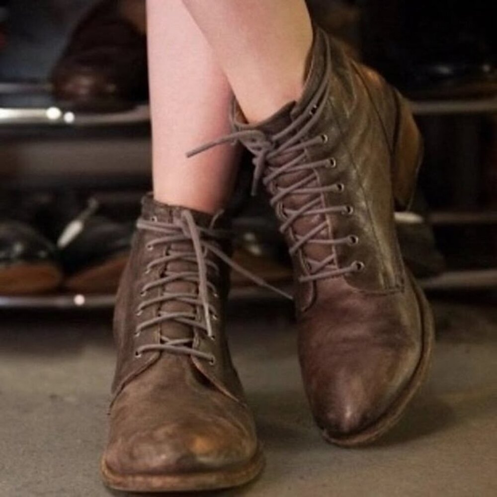 Frye Carson Lace-Up Brown Leather Size 9